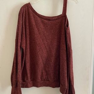 Rust off the shoulder sweater